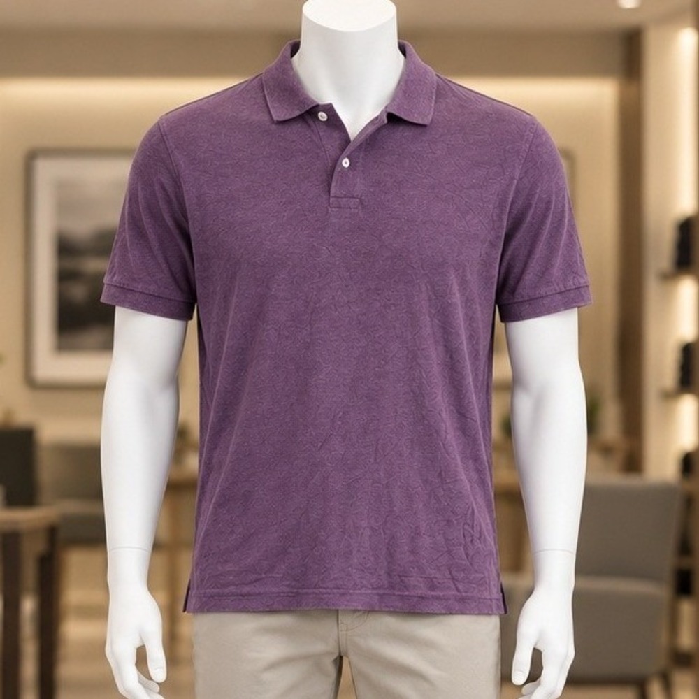 Merona Mens Polo Shirt Short Sleeve Solid Purple The Ultimate Polo Medium